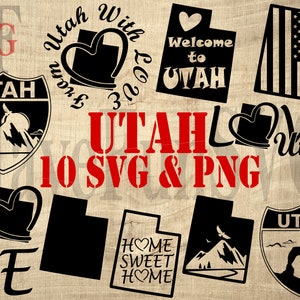 SVG PNG Files Bundle South Utah State Digital Design Instant Download Shirt Cricut Mug Press Clipart Cutting Outline Map Silhouette Shape