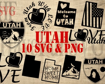 Süd-Utah State SVG PNG Dateien Bundle (Digitaler Download)