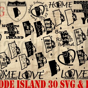 Rhode Island State 30 vector SVG PNG-bestanden bundel digitaal ontwerp Instant Download Cricut shirt mok pers clipart overzicht silhouet vorm