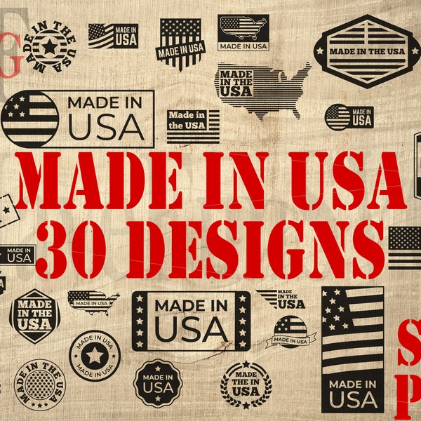 Made in USA 30 Designs Bundle Files svg png, America, USA T-shirt, United States, Patriotic,Born in USA, Lasercut, Cricut 004