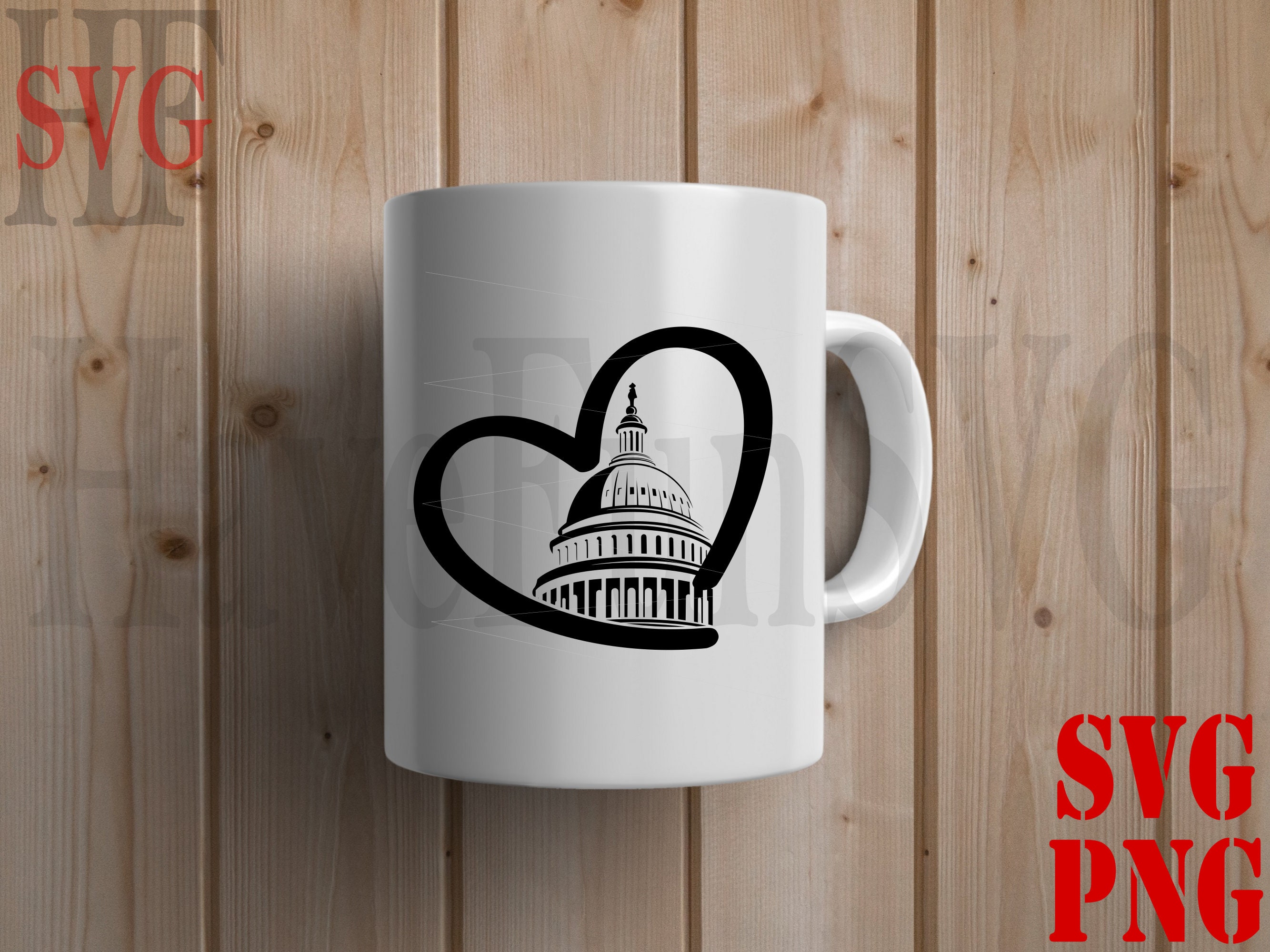 Washington DC City Vector SVG PNG Digital Files Instant Download Bundle