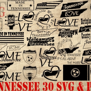 Tennessee State SVG PNG 30 bestanden bundel digitaal ontwerp Instant Download shirt Cricut pers clipart snijden overzicht silhouet vorm clipart
