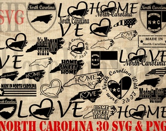 North Carolina State 30 SVG PNG Dateien: PNG Shirt Designs (Digitaler Download)