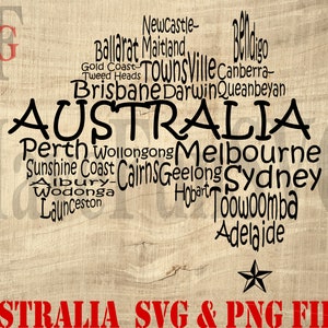 Australie SVG PNG vecteur téléchargement numérique chemise Design Cricut Mug presse Clipart découpeuse sac fourre-tout impression Lasercut amour maison