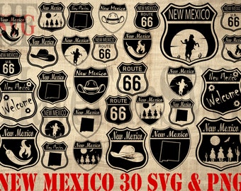 New Mexico 30 SVG PNG Dateien Clipart Bundle, Shirt Designs (digitaler Download)