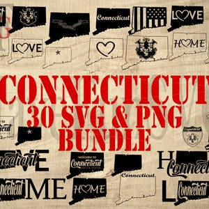 Connecticut State 30 svg png Files Bundle Cut Cutting Machine Cricut Laser Designs Outline shape T-shirt east coast bestseller USA 004