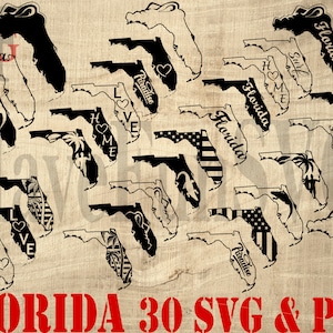 Florida Formen 30 SVG PNG Dateien Bundle Schneiden Schneidemaschine Cricut Designs Clipart Glieder T-shirt Süd USA Alligators Zustand Gators 007
