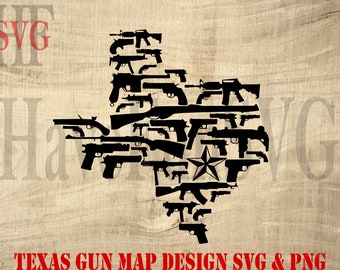 Texas Gun Karte Design SVG PNG, Texan 2nd Änderung (Digitaler Download)