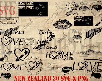 Neuseeland Shirt Designs SVG PNG Dateien Bundle (Digitaler Download)
