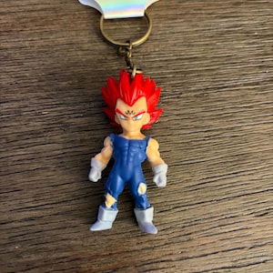 Majin (red Hair) Vegeta Super Saiyan (dragon Ball Z) Keychain - Etsy
