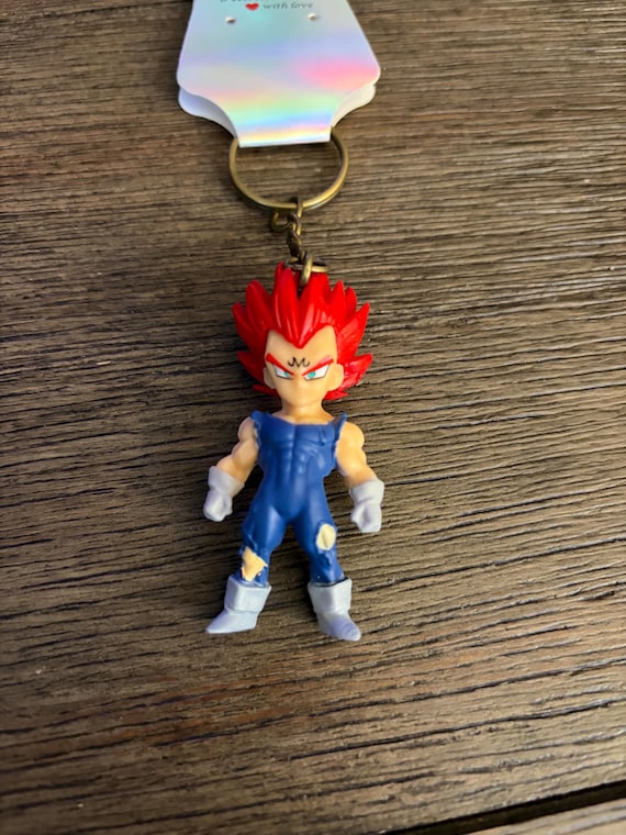 Majin (red Hair) Vegeta Super Saiyan (dragon Ball Z) Keychain - Etsy