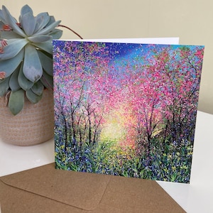 Carte de voeux vierge Cherry Blossom Woodland