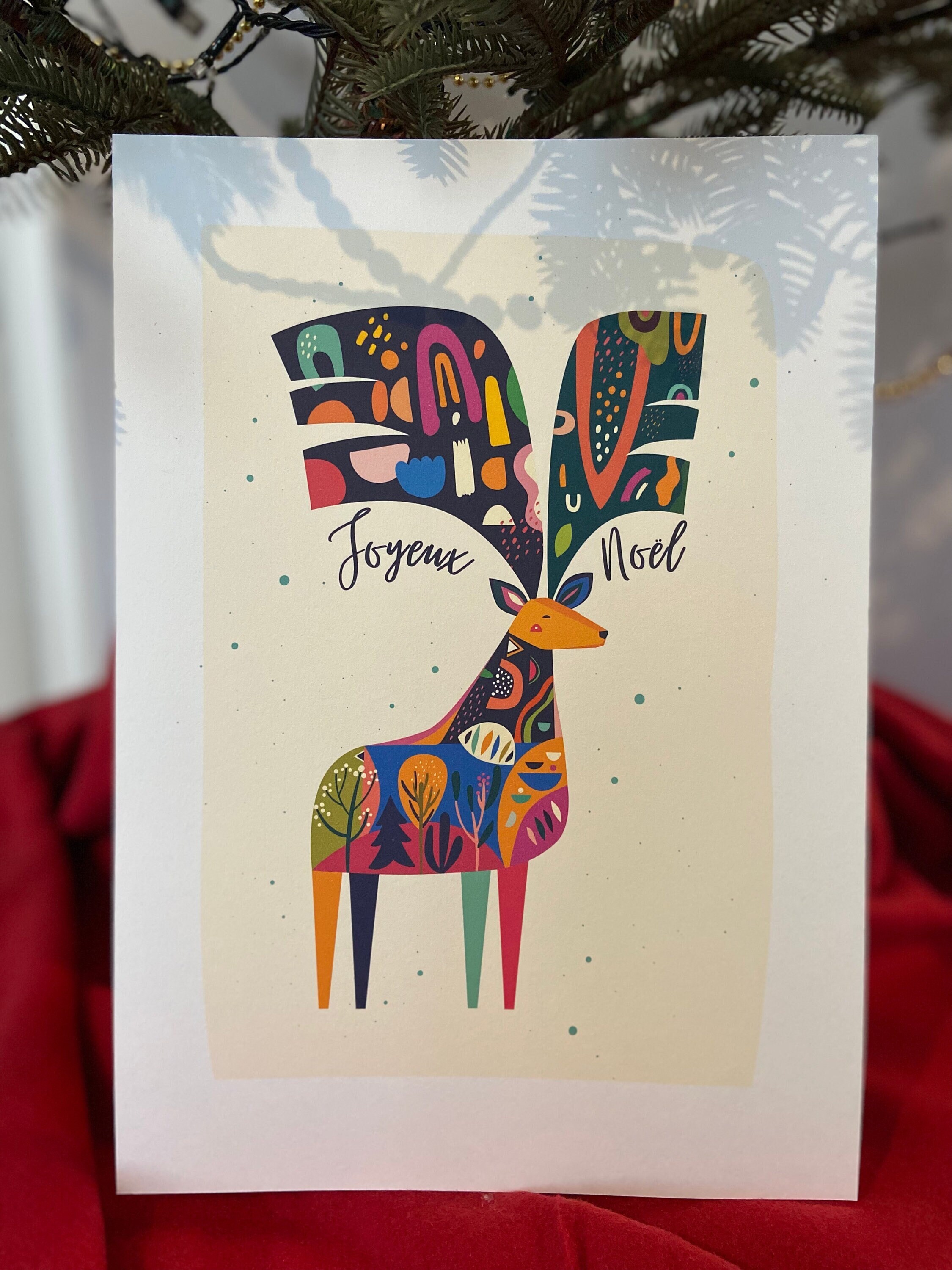 Affiche de Noël Renne ou Cerf ?