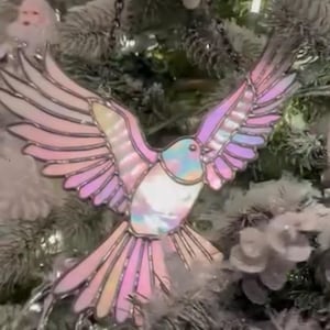 花に囲まれた幸運の二羽の鳩 ヴィンテージ ステンドグラス 平和の象徴 鳥 花柄 1_8b0ee7ae01a9f04508eb5b903b94