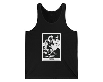 Tarot Card Graphic Tank Top | Unisex Gym Jersey Tank | Summer | Mystical Shirt | Spiritual Summit | Occult Clothing | Festival | The Fool