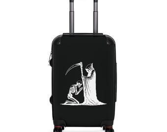 Grim Reaper Suitcase | Cool and Fierce Luggage for Edgy Travelers | Alternative Bags | Unique Travel Accessories | Dark Travel Gear | Gothic