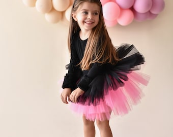 Kitty Tutu Dress/Cat Custume for babies/Ballerinas Cat Dress/Black and pink dress for girl/Ballerinas dress for babies/tutu dress for girl/
