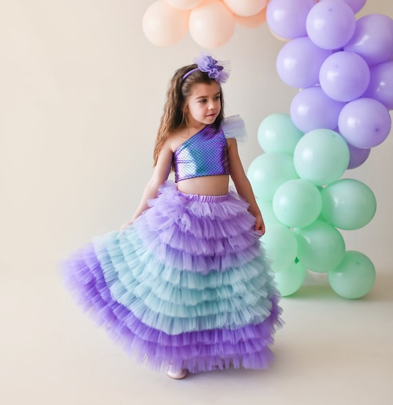 Little Mermaid Tutu Skirt and Crop long Skirt for Mermaid Party mermaid Costume crop for Little Girl mermaid Party Dress mermaid Tutu Etsy Canada