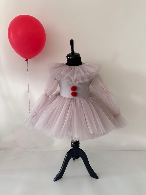 Girl's Pennywise Costume/Halloween Pennywise tutu/Girls pennywise  tutu/clown halloween tutu dress/Pennywise Tutu Dress/Clown Halloween Tutu/