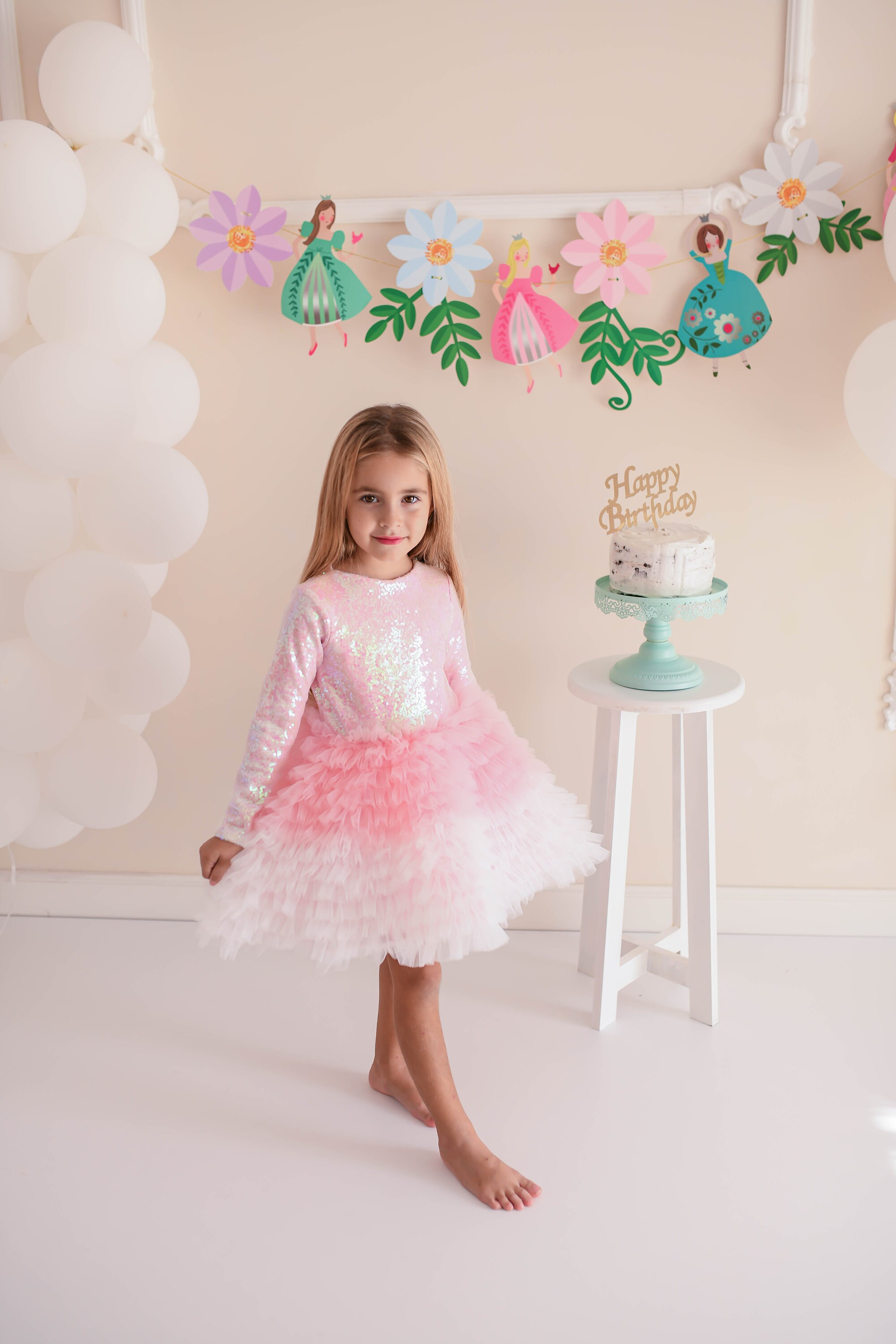 Kids Girls Sequins Design Tutu Wedding Party Dresses main image 1