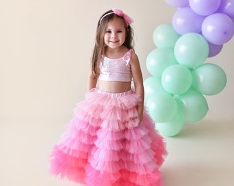 Sugar Candy Tutu Skirt and Crop/Long Tutu Skirt for little girl/Crop and Skirts for baby/birthday's outfit/birthday's party dress/wedding