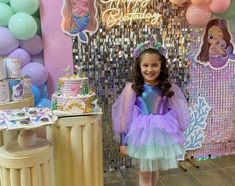 Robe tutu sirène/robe d'anniversaire sirène/petite sirène personnalisée/fête d'anniversaire sirène/robe tutu sirène pour fille/robe sirène