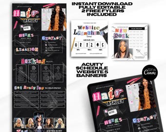 Plantilla de programación Acuity para negocios de belleza: editable en Canva, folletos para Instagram (descarga digital)