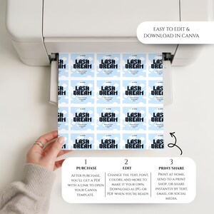 Plantillas editables de etiquetas para pegamento de pestañas: Paquete de marca de Canva (descarga digital) imagen 4