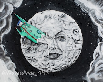 Futurama A Trip To The Moon Oil painting Print