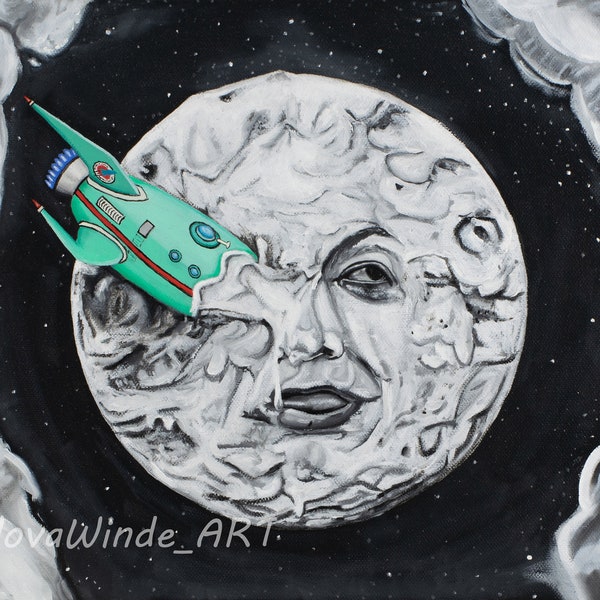 Futurama A Trip To The Moon Oil painting Print