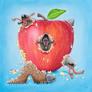 Tremors Graboids Worm Apple Oil painting Print