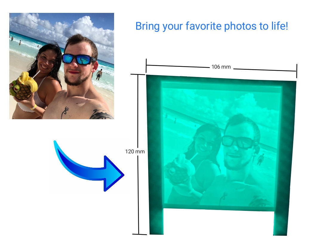 Custom 3D Printed Lithophane Light Box Etsy