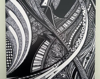 Abstract Black and White Line Drawing Prints!!!!