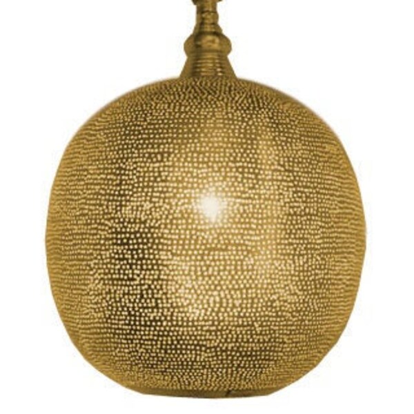 Moroccan Handmade ZENZA Bol Filisky Gold Pendant Light