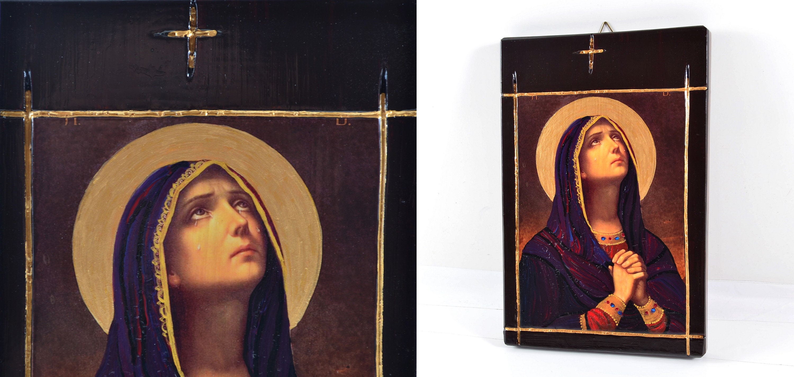 Handmade St. Mary Icon, Blessed Virgin Mary, Religious Art - Etsy