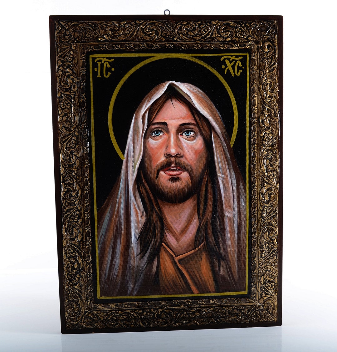Jesus Christ 100 Hand Painted Orthodox Icon. Unique Christian Holy Art Religious Handmade