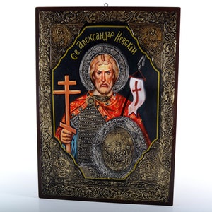 Saint Alexander Nevsky Orthodox Unique 100% Hand Painted Icon, Handmade Gift - Blessed Art -  Religious Painting - Orthodox, Byzantine Art