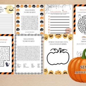 Printable Halloween Activities, Halloween Activities for Kids, Printable Kids Halloween Games, Downloadable Kids Halloween Party Games