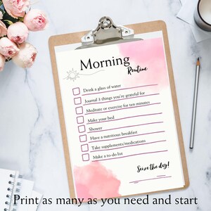 Morning Routine Checklist, Printable Checklist for Morning Routines ...