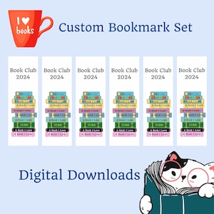 Custom Bookstack Bookmark Set: Book Club Gift (Digital Download)