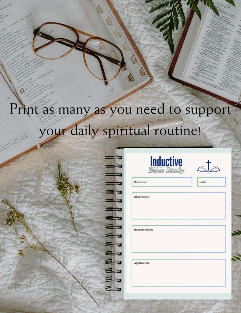 Inductive Bible Study Printable Template: Christian Study Guide (PDF ...