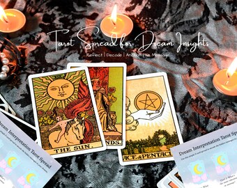 Dream Interpretation Tarot Spread – 3 Card Printable Download for Morning Reflection & Insight