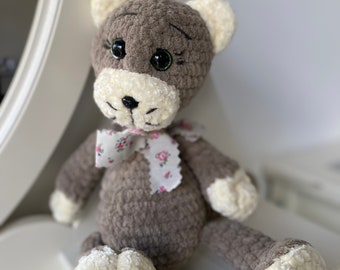 Peluche amigurumi, chaton, minou, chat, animal au crochet, jouet, cadeau bébé, cadeau client, cadeau naissance, fait main