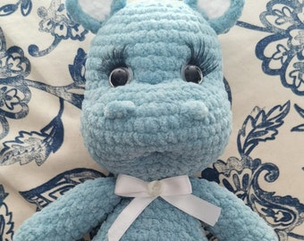 Amigurumi Hippo Baby Blue Cuddly Toy Hippopotamus Hippopotamus Crochet Toy Baby Gift Kids Gift Birth Gift