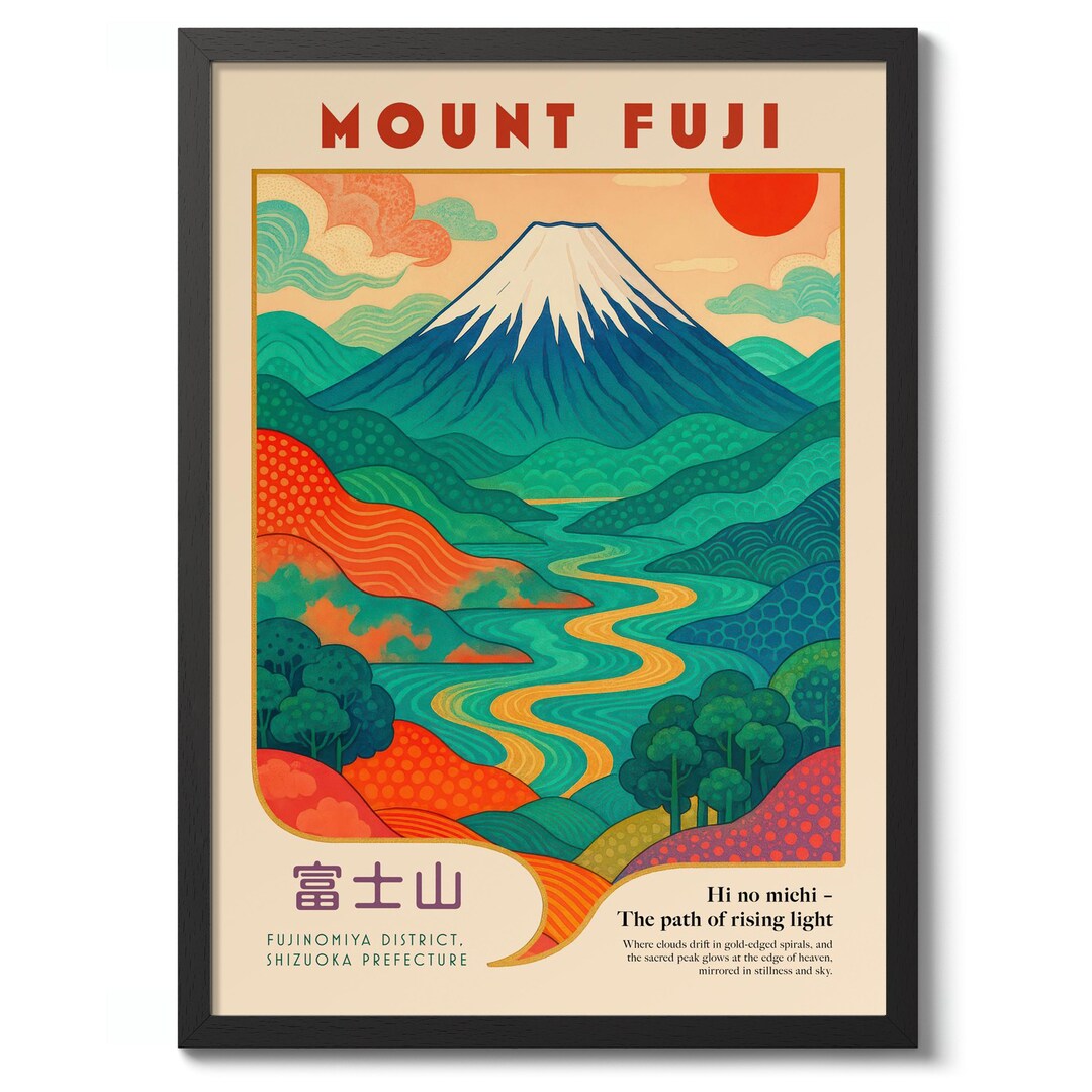 Mount Fuji Japanese Art Print, Mountain Poster, Wall Art Decor, Gift ...