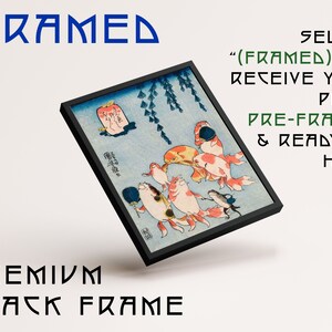 Koifiskposter, japansk fisktryck, botanisk väggkonst, träblock med djurliv i heminredning inramad | A6 A5 A4 A3 A2 A1 - Presentidé bild 2