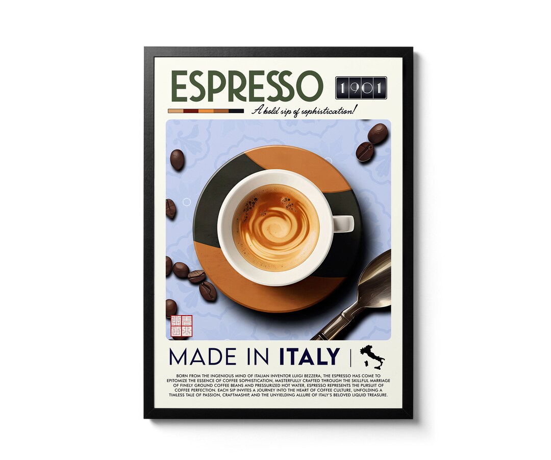 Espresso Print Italian Coffee Wall Art Modern Italy Kitchen Etsy