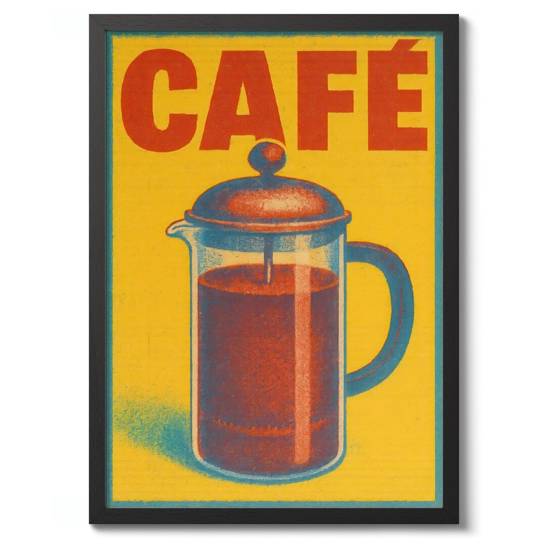 Cafe Vintage Graphic Print Poster, Kitchen Wall Art Decor Gift - Etsy UK