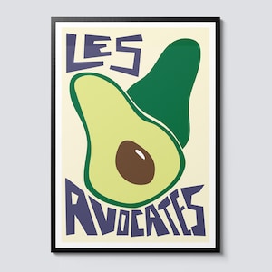 Avocado love, modern graphic illustration print, kitchen wall art decor, unique foodie gift