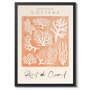 Coral Reef Print, Vintage Illustration Poster, Sea Botanical Wall Art Decor, Gift